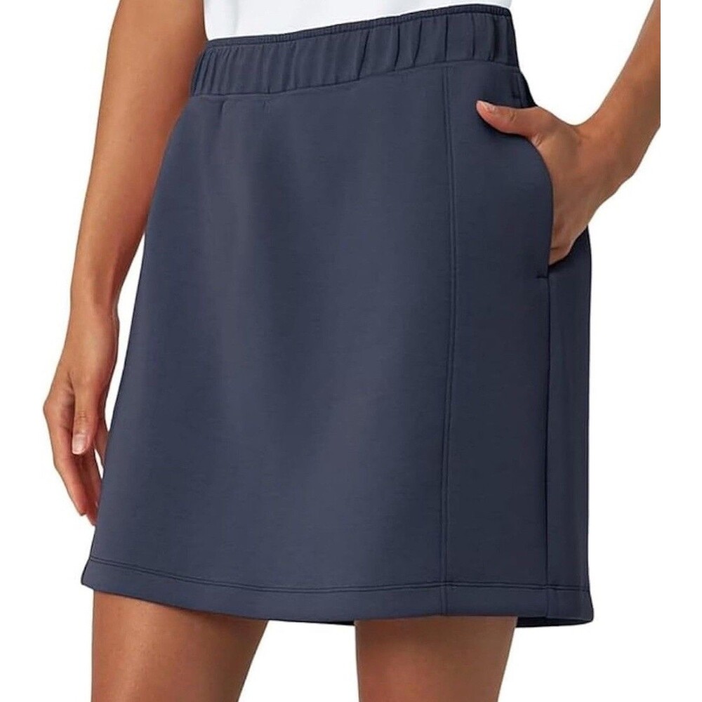 mondetta women skort xxl high rise walking navy blue side pocket performance new